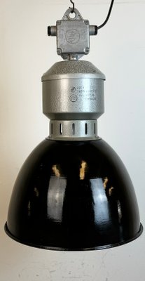 Industrial Black Enamel Factory Lamp from Elektrosvit, 1960s-CGF-1785026