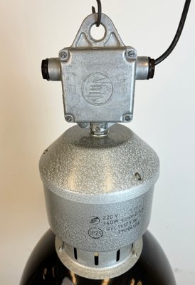 Industrial Black Enamel Factory Lamp from Elektrosvit, 1960s-CGF-1785026