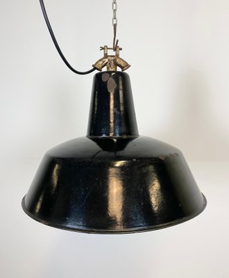 Industrial Black Enamel Factory Pendant Lamp, 1930s-CGF-873754