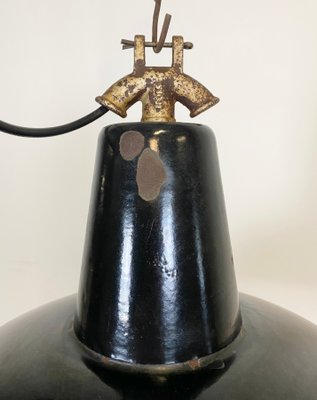 Industrial Black Enamel Factory Pendant Lamp, 1930s-CGF-873754