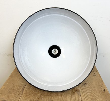 Industrial Black Enamel Factory Pendant Lamp, 1950s-CGF-1731834