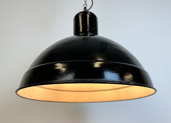 Industrial Black Enamel Factory Pendant Lamp, 1950s-CGF-1731834