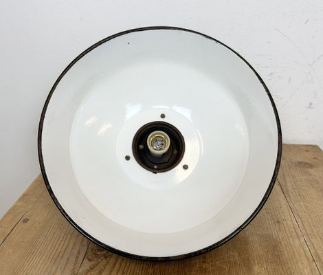 Industrial Black Enamel Factory Pendant Lamp, 1950s-CGF-1703673