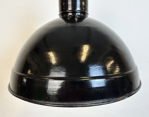 Industrial Black Enamel Factory Pendant Lamp, 1950s-CGF-1731834