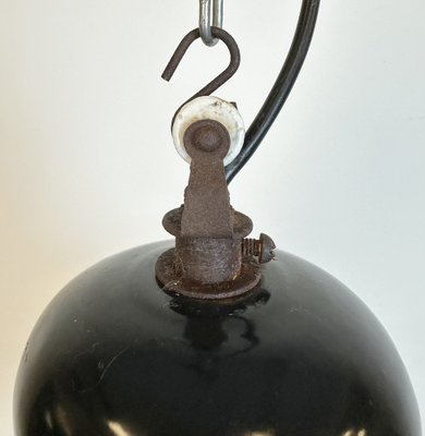 Industrial Black Enamel Factory Pendant Lamp, 1950s-CGF-1731834