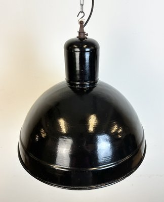 Industrial Black Enamel Factory Pendant Lamp, 1950s-CGF-1731834