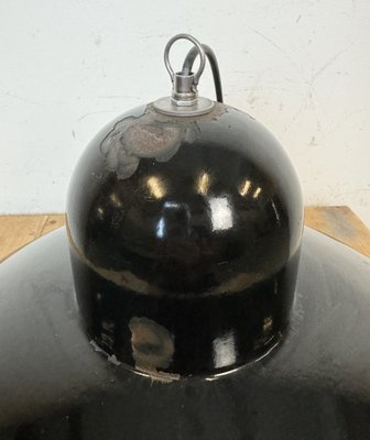 Industrial Black Enamel Factory Pendant Lamp, 1960s-CGF-1757946