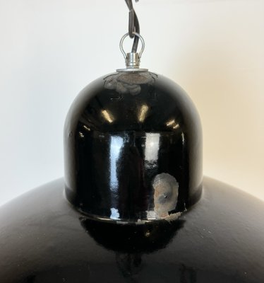 Industrial Black Enamel Factory Pendant Lamp, 1960s-CGF-1757946