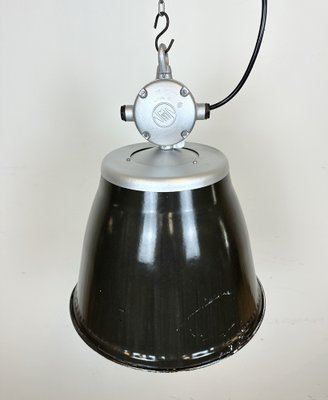 Industrial Black Enamel Factory Pendant Lamp from Elektrosvit, 1960s-CGF-1703543