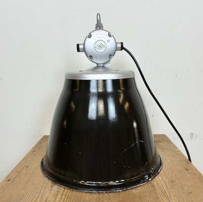 Industrial Black Enamel Factory Pendant Lamp from Elektrosvit, 1960s-CGF-1703543