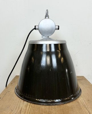 Industrial Black Enamel Factory Pendant Lamp from Elektrosvit, 1960s-CGF-1703543