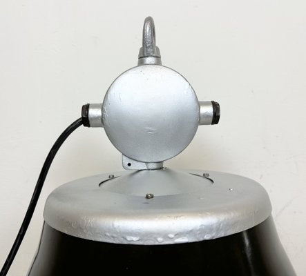 Industrial Black Enamel Factory Pendant Lamp from Elektrosvit, 1960s-CGF-1703543