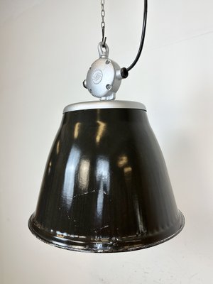 Industrial Black Enamel Factory Pendant Lamp from Elektrosvit, 1960s-CGF-1703543