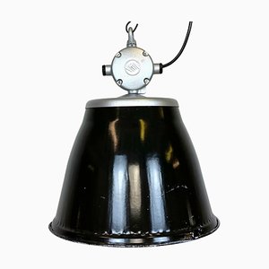 Industrial Black Enamel Factory Pendant Lamp from Elektrosvit, 1960s-CGF-1703543