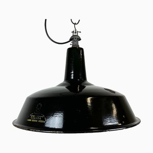 Industrial Black Enamel Hanging Lamp from Reluma, 1950s-CGF-1440518