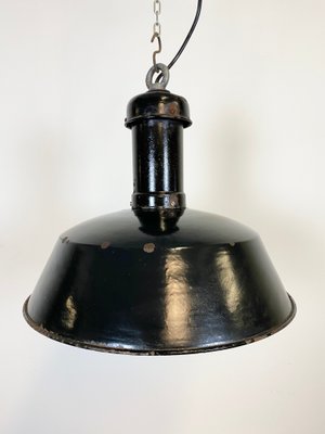 Industrial Black Enamel Pendant Lamp, 1930s-CGF-870407