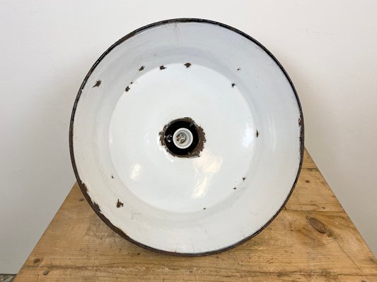 Industrial Black Enamel Pendant Lamp, 1930s-CGF-870407