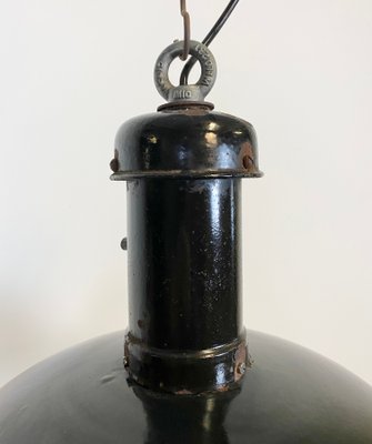 Industrial Black Enamel Pendant Lamp, 1930s-CGF-870407