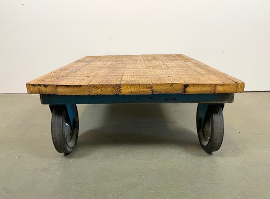 Industrial Blue Coffee Table Cart, 1960s-CGF-1363759