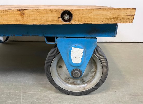 Industrial Blue Coffee Table Cart, 1960s-CGF-1363759