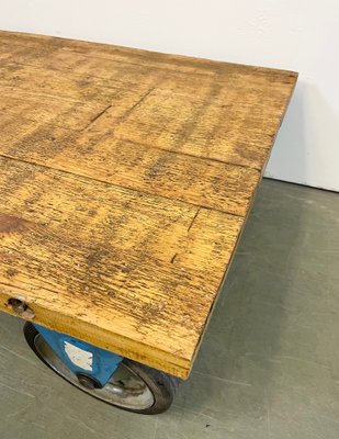 Industrial Blue Coffee Table Cart, 1960s-CGF-1363759