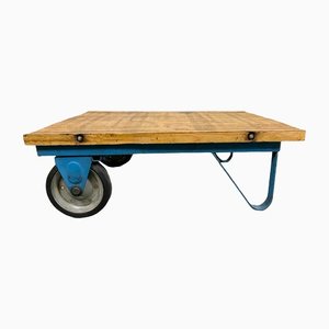 Industrial Blue Coffee Table Cart, 1960s-CGF-1363759