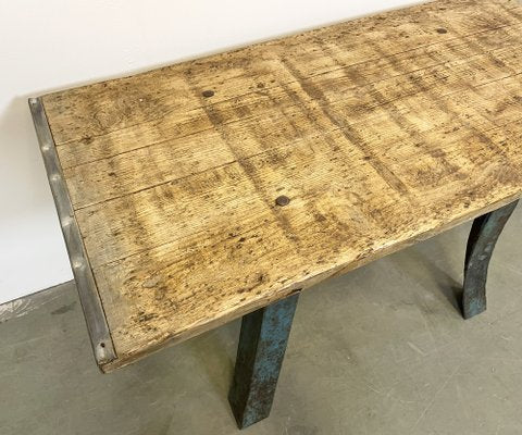 Industrial Blue Dining Table, 1960s-CGF-1068912