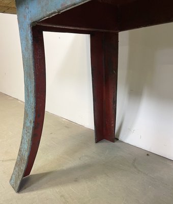 Industrial Blue Dining Table, 1960s-CGF-1068912