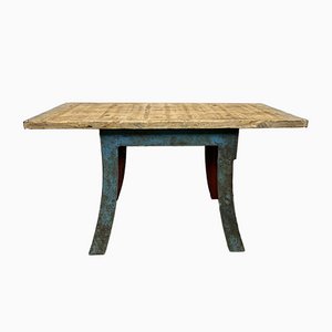 Industrial Blue Dining Table, 1960s-CGF-1068912