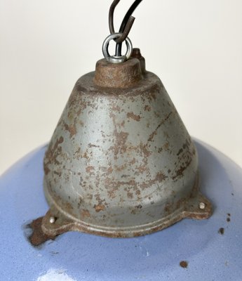 Industrial Blue Enamel and Cast Iron Pendant Light, 1960s-CGF-1720935