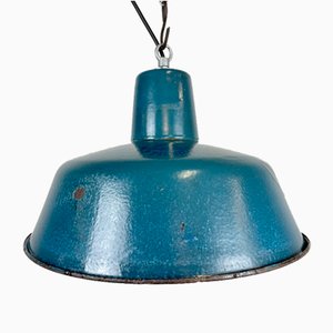 Industrial Blue Enamel Factory Pendant Lamp, 1960s-CGF-1404650