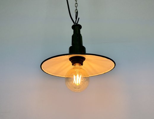 Industrial Blue Enamel Military Pendant Lamp with Cast Aluminium Top, 1960s-CGF-1703531