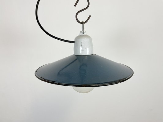 Industrial Blue Enamel Pendant Light, 1970s-CGF-1235551