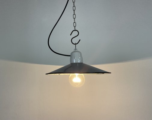 Industrial Blue Enamel Pendant Light, 1970s-CGF-1235551