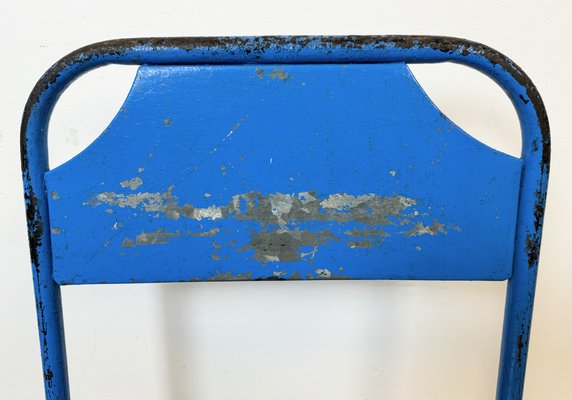 Industrial Blue Iron Chairs, 1950s, Set of 2-CGF-1767468