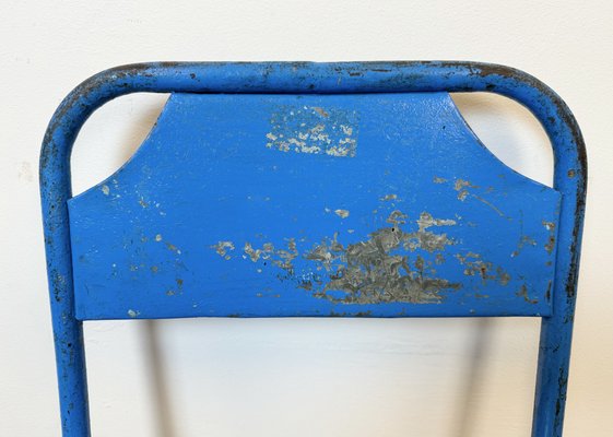 Industrial Blue Iron Chairs, 1950s, Set of 2-CGF-1767468