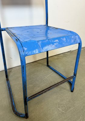 Industrial Blue Iron Chairs, 1950s, Set of 2-CGF-1767468