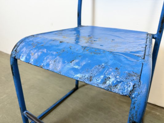 Industrial Blue Iron Chairs, 1950s, Set of 2-CGF-1767468