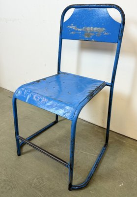 Industrial Blue Iron Chairs, 1950s, Set of 2-CGF-1767468