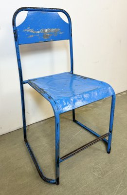 Industrial Blue Iron Chairs, 1950s, Set of 2-CGF-1767468