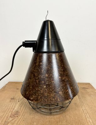 Industrial Brown Bakelite Pendant Light from VEB Narva, 1960s-CGF-1423061