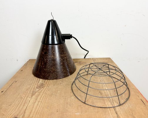 Industrial Brown Bakelite Pendant Light from VEB Narva, 1960s-CGF-1423061