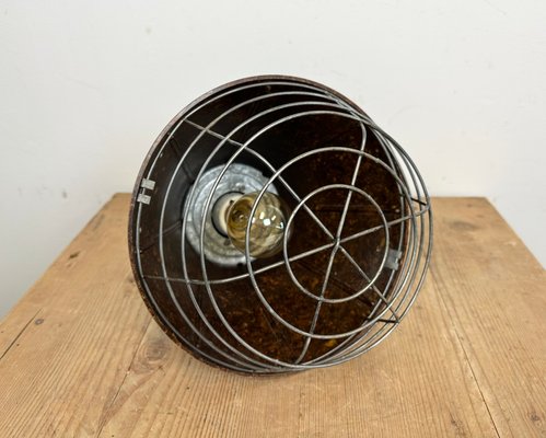 Industrial Brown Bakelite Pendant Light from VEB Narva, 1960s-CGF-1423061