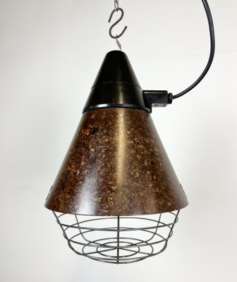 Industrial Brown Bakelite Pendant Light from VEB Narva, 1960s-CGF-1423061