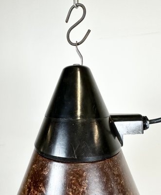 Industrial Brown Bakelite Pendant Light from VEB Narva, 1960s-CGF-1423061