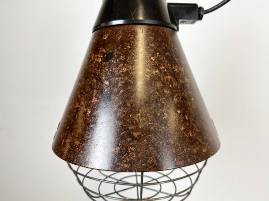 Industrial Brown Bakelite Pendant Light from VEB Narva, 1960s-CGF-1423061