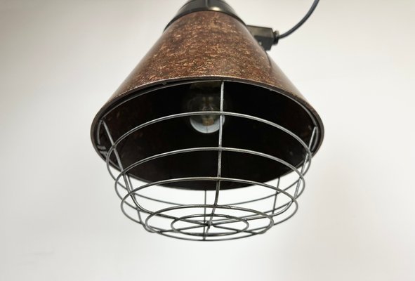 Industrial Brown Bakelite Pendant Light from VEB Narva, 1960s-CGF-1423061