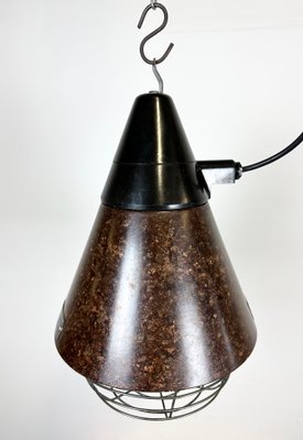 Industrial Brown Bakelite Pendant Light from VEB Narva, 1960s-CGF-1423061