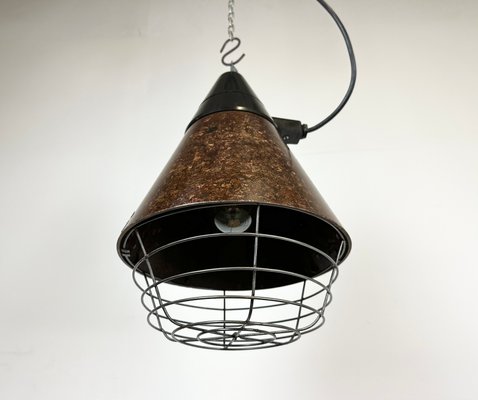 Industrial Brown Bakelite Pendant Light from VEB Narva, 1960s-CGF-1423061