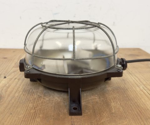 Industrial Brown Bakelite Wall or Ceiling Light, 1970s-CGF-1703760